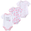 3 PCS/LOT Newborn Baby Clothing 2021 New Fashion Baby Boys Girls Clothes 100% Cotton Baby Bodysuit Short Sleeve Infant Jumpsuit