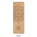 Natural Cork TPE Yoga Mat For Fitness Sports Mats Pilates Exercise Non-Slip Yoga Mat With Position Body Line Training Pad 183*61