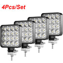 Mini Led Work Light Round Spotlight 42W Car Work Headlight Offroad Fog Light Lamp Night 12/24V LED Light Bar Driving Lights