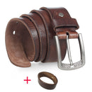 MEDYLA Fashion Brand Men's Genuine Leather Belt High-quality Alloy Buckle Casual Retro Brown Long Belts 105cm to 150cm Dropship