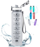 ZOMAKE 32oz Motivational Water Bottle with Time Marker,Leakproof  Sports Water Bottle BPA Free,Fruit Water Bottle Sports 1 Liter