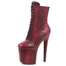 JIALUOWEI 20cm high heel Pole Dance Shoes Sexy Night Club Party Dancing Shoes Platform Serpentine Ankle Boots