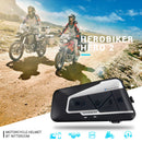 HEROBIKER 2套1200米BT摩托车头盔对讲机防水无线蓝牙摩托耳机对讲机调频收音机适用于2名骑手