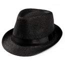 Unisex Sunhat Women Men Fashion Summer Casual Trendy Beach Sun Straw Jazz Band Hat Cowboy Fedora Hat Gangster Cap
