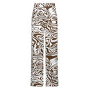 IAMSURE Zebra Print Trousers Women Streetwear Cool Mid-Waisted Autumn Spring Wide Leg Pants  Korean Casual Korean Style Fashion