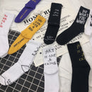 Women Letter Vintage Patterned Harajuku Socks Fashion Funny Skateboard Cool Socks For Female Casual Cotton Short Hipster Sox