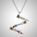 ANDYWEN 925 Sterling Silver 26 Letters Gold Initial  A B Pendant Necklace Thin Long Chain Adjustable Mini P G CZ Jewelry