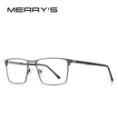 MERRYS DESIGN 男士钛合金眼镜框商务风格男款方形超轻眼部近视处方眼镜 S2057
