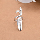 New Fashion Creative Opening Ring Flower Crystal Female Nail Cover Ring Set Jewelry Bridal Wedding Ring Wholesale