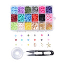 4800~5280pcs/Box 6mm Flat Round Polymer Clay Beads Chip Disk Loose Spacer Handmade Heishi Beads for DIY Jewelry Making Bracelet