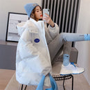 Oversized Fashion Parkas Purple Hooded Jacket Women's Winter 2022 Loose Cotton padded Student Coat Thicken Warm Outerwear Female