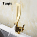 Basin Faucets Rose Gold Brass Faucet Square Bathroom Sink Faucet Single Handle Deck Mounted Toilet Hot And Cold Mixer Water Tap