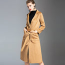 European and American water wave cashmere coat women's 2019 new medium and long winter wool coat double-sided women's cloth coat