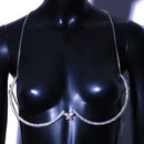 Stonefans Fashion Butterfly Chest Bracket Bra Chain Harness for Women Sexy Bikini Rhinestone Chest Chain Necklace Body Jewelry