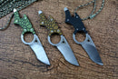 Y-START MK5002 Multifunctional Neck Utility Knife for Outdoor Camping EDC Hunting  Fixed D2 Blade with G10 Case Multi-Tools