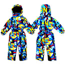 Children's winter outdoor bodysuit ski suit windproof snow and water plus velvet thickening snow town ski equipment bodysuit