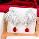 GODKI Luxury DOUBLE CLAWS STUD Earrings Trendy Cubic Zircon Indian gold earrings for women Wedding Engagement Party JEWELRY GIFT