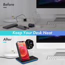 三合一15W无线快充底座，适用于iPhone 13 12 11 XS XR X 8、Apple Watch iWatch 7 6、Airpods Pro Qi充电站