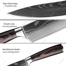 XITUO Kitchen Knife Japanese Knife Cooking Set 3" 5" 7" 8" inch+Laser Damascus Pattern Paring Fruit Vege Chef Knife Kitchen Tool