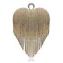 GLOIG Fashion women tassel evening bags diamonds beaded clutch wedding purse shoulder party laides case purse