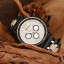 BOBO BIRD Wood Watch Men Luxury Stylish Wooden Timepieces Chronograph Quartz Watches Great Gift for Him Box erkek kol saati OEM
