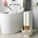 3 in 1 Narrow Trash Can with Toilet Brush Set Bathroom Plastic Waste Bin Kitchen Dustbin Garbage Storage Organizer Eco-friendly