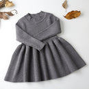 HoneyCherry 秋冬女童羊毛针织毛衣 女婴连衣裙 女童派对婚纱礼服 婴儿服装
