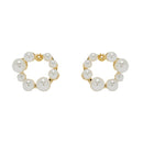 Brass  With 18K Gold Pearl Stud Earrings Punk Party Gown Runway T Show Hiphop Gothic Korean Japan INS Boho Top