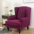 Wing back Chair Cover Jacquard Spandex Stretch Slipcovers for office Chairs Stylish 2 Piece Set With Elastic Band