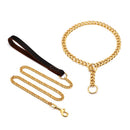 18K Gold Plated Dog Collar Stainless Steel Choke Dog Chain for German Shepherd Metal Leash Pet Accessories for Large Dogs 10A