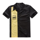 SISHION L-2XL  Men Shirt ST110 Short Sleeve Black Red Rockabilly Cotton Casual Bowling Shirts for Men camisa masculina
