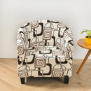 Club Chair Cover Stretch Tub Chair Slipcover Printed Sofa Cover Spandex Couch Covers for Bar Study Counter Living Room