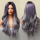 EASIHAIR Long Black Synthetic Wigs for Women Middle Part Wigs Natural Hair Wavy Wig Cosplay Heat Resistant Black Hair Wig
