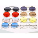 OEC CPO Ladies Rimless Polygon Sunglasses Women Brand Designer Trendy Gradient Sunglasses Female Candy Glasses UV400 O225
