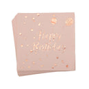 78pcs/set Rose Gold Happy Birthday Decor Girl Disposable Tableware Set Paper Plate Hot Stamping Adult Birthdy Party Supplies