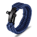Outdoor Camping Stainless Steel Bracelet Men Paracord Parachute Rope Wristband Survival Bracelet Homme Handmade Braided Jewelry