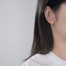 莲花欢语 925纯银原创手工设计师高级珠宝 水花飞溅金属耳钉 女士
