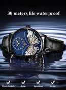 AILANG Genuine Brand Men's Double Tourbillon Luminous Direct-looking Mechanical Watch Automatic Watch Men's Watch   Hollow Movem