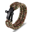 Outdoor Camping Stainless Steel Bracelet Men Paracord Parachute Rope Wristband Survival Bracelet Homme Handmade Braided Jewelry