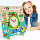 Montessori Wooden Toys Baby Weather Season Calendar Clock Time Cognition Puzzle Preschool Educational Teaching Aids Toys Kids