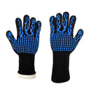 2pcs Fireproof Gloves Barbeque Kevlar 500 Degree BBQ Flame Retardant Fireproof Oven Gloves for Heat Insulation Microwave Oven