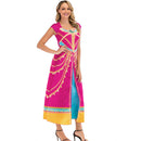 Movie Girls Kid Summer Jasmine Princess Dance Dress Children Aladdin Halloween Party Performance Costume Top Skirt Pant Set