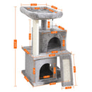猫爬架猫屋公寓猫咪活动中心，带双公寓室内柔软栖木，全缠绕剑麻抓柱 rascador gato