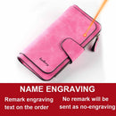 2022 Women Wallets Name Engrave Fashion Long Leather Top Quality Card Holder Classic Female Purse  Zipper  Wallet For Women