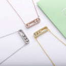 SHADOWHUNTERS Authentic 925 Sterling Silver Move CZ Stone Pendant Long Chain Choker Necklaces For Women Luxury Jewelry Making