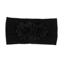 Nishine Soft Stretch Satin Rose Flower Baby Headband Newborn Knot Wide Nylon Headwraps Turban Girls Headwear Kids Photo Props