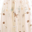 FMFSSOM New Summer Floral Print Embroidery Tulle Female Dress Sweet Elegant High Waist Lace Up A-line Mesh Women Dresses 2XL