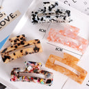 Fashion Leopard Print Hair Claws Geometric Hair Clamp Grab Hair Styling Hair Clips for Women Girls Hairpin Hair Accessories