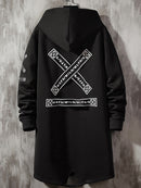 2023 Men Harajuku Hip Hop Coats Male Jacket Long Hoodie Cotton Fashion Swag Coats Jackets Streetwear Hombre Oversize Jacket