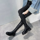 TUINANLE Chelsea Boots Chunky Boots Women Winter Shoes PU Leather Plush Ankle Boots Black Female Autumn Fashion Platform Booties